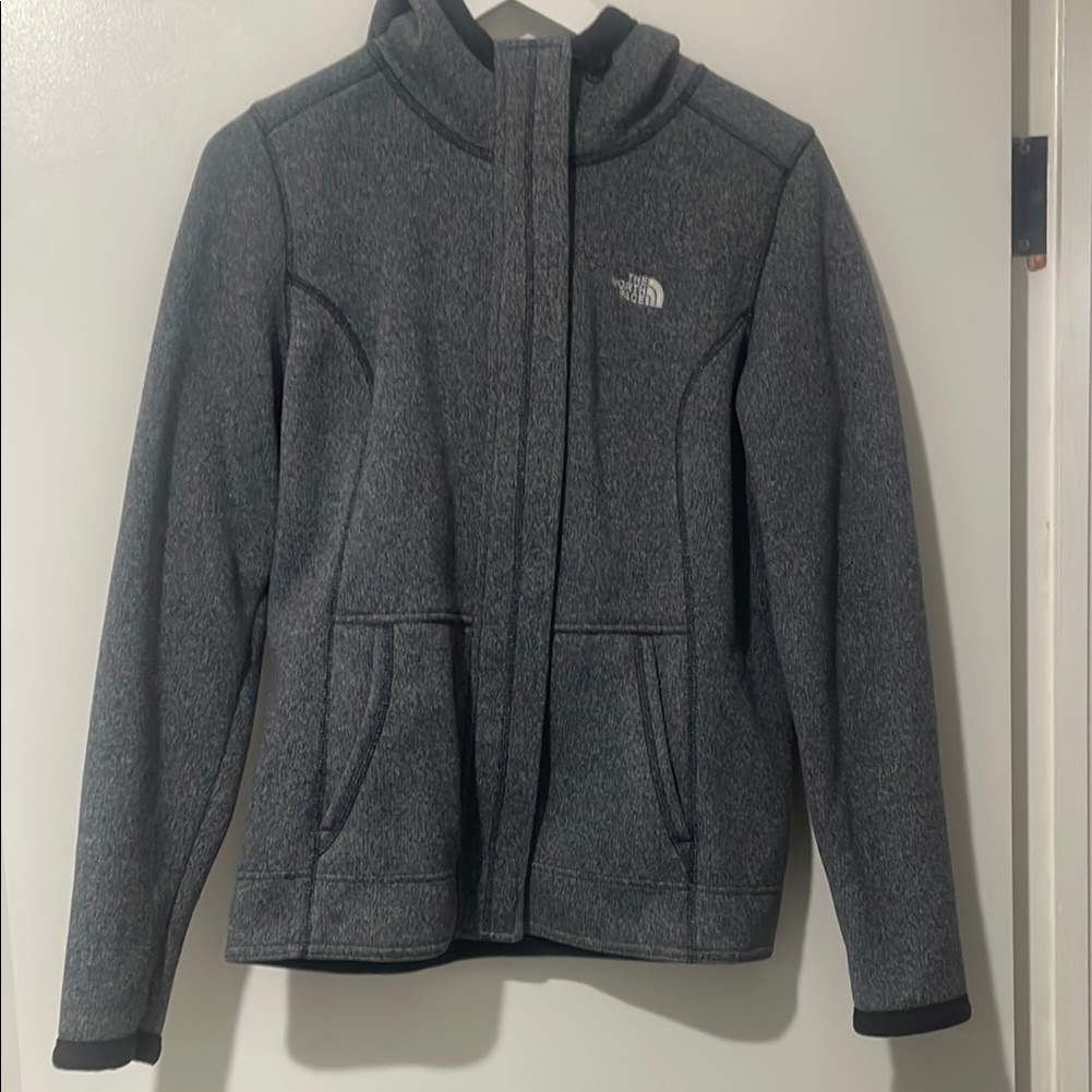 The North Face Gray Zip-Up Hoodie Womens Med